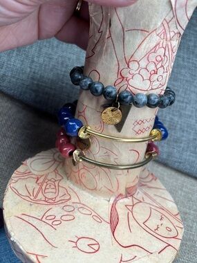 Beljoy Stackable Handmade Haitian Beaded & Metal Stretch Bracelet Set